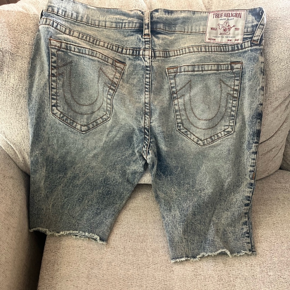 True Religion Light Blue Denim Shorts